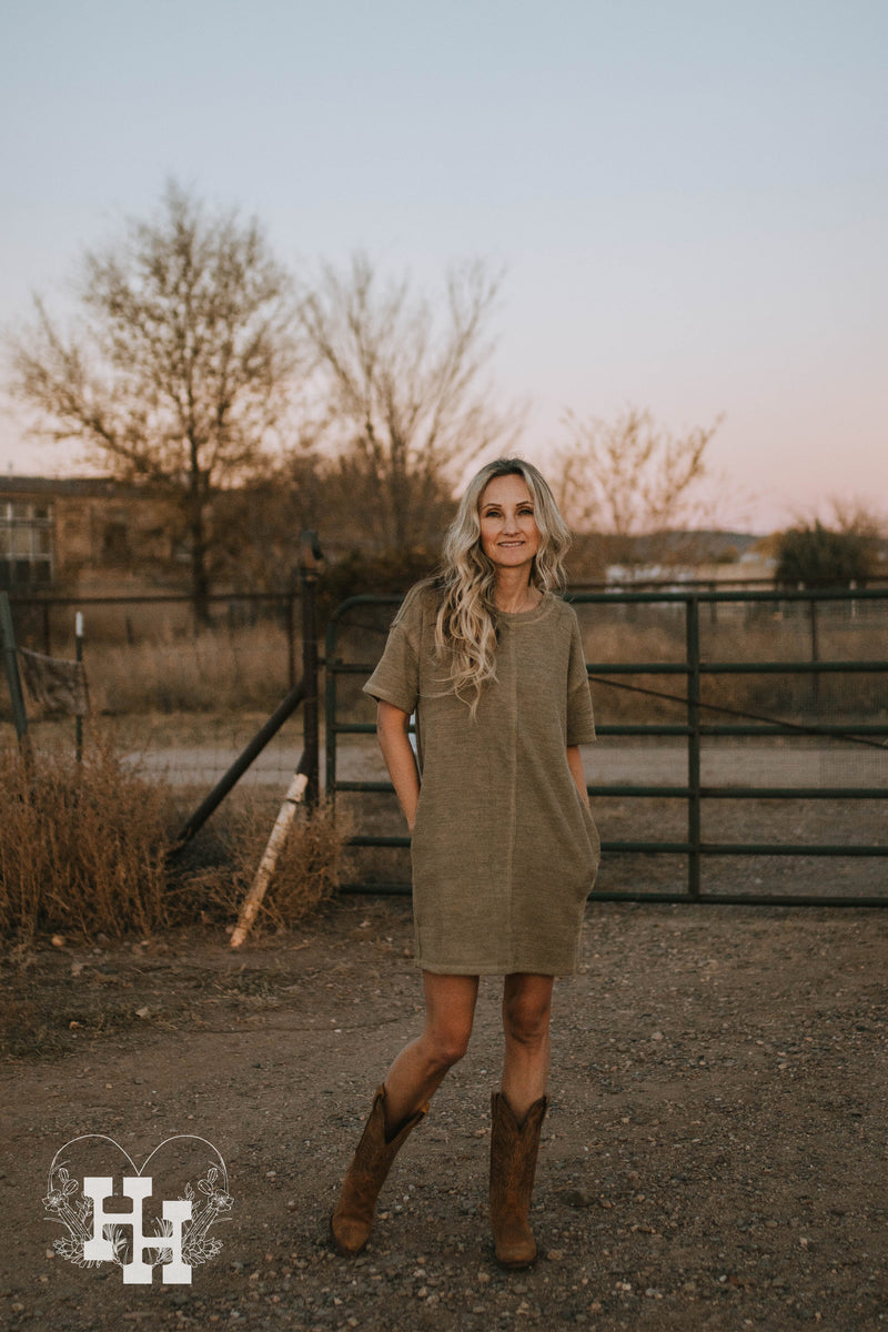 Olive Knit Tshirt dress Medium Olive Knit Tshirt dress Medium